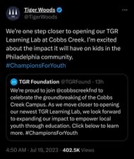 Tiger Woods' Twitter post
